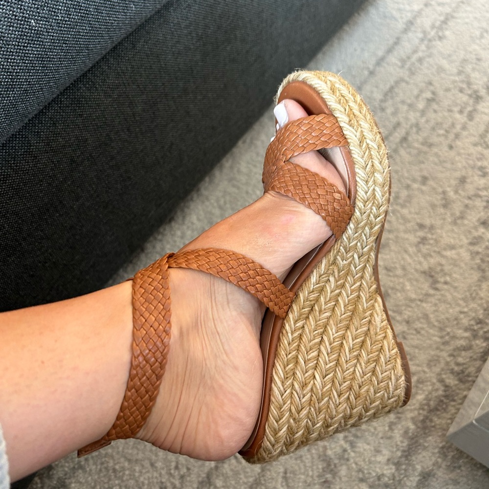Stuart Weitzman Woven Wedge Espedrilles